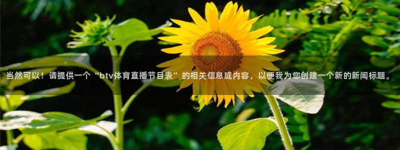 当然可以！请提供一个“btv体育直播节目表”的相关信息或内容，以便我为您创建一个
